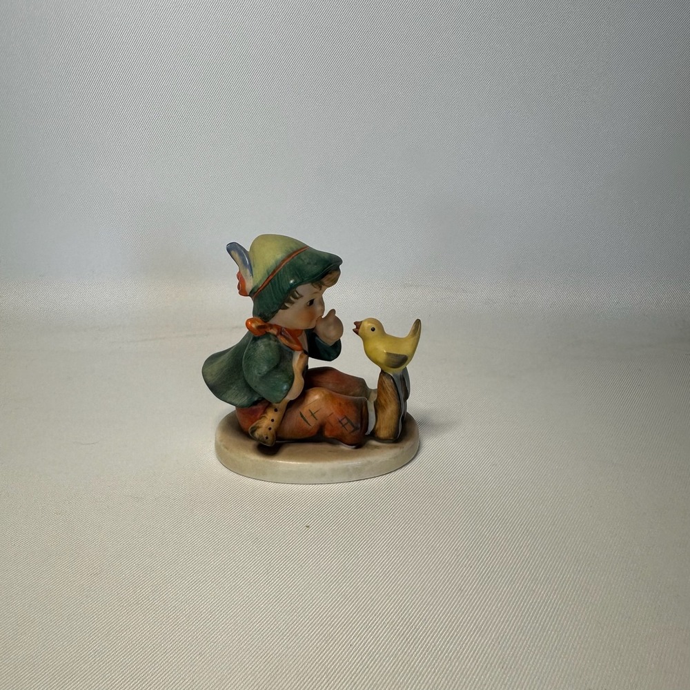 Vintage Goebel Hummel Porcelain Figurine Singing Lesson 63 Boy with Bird Germany